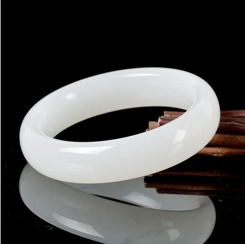 Men Accessories Wrist - Oryginalna naturalna biel Jade bransoletka bransoletka