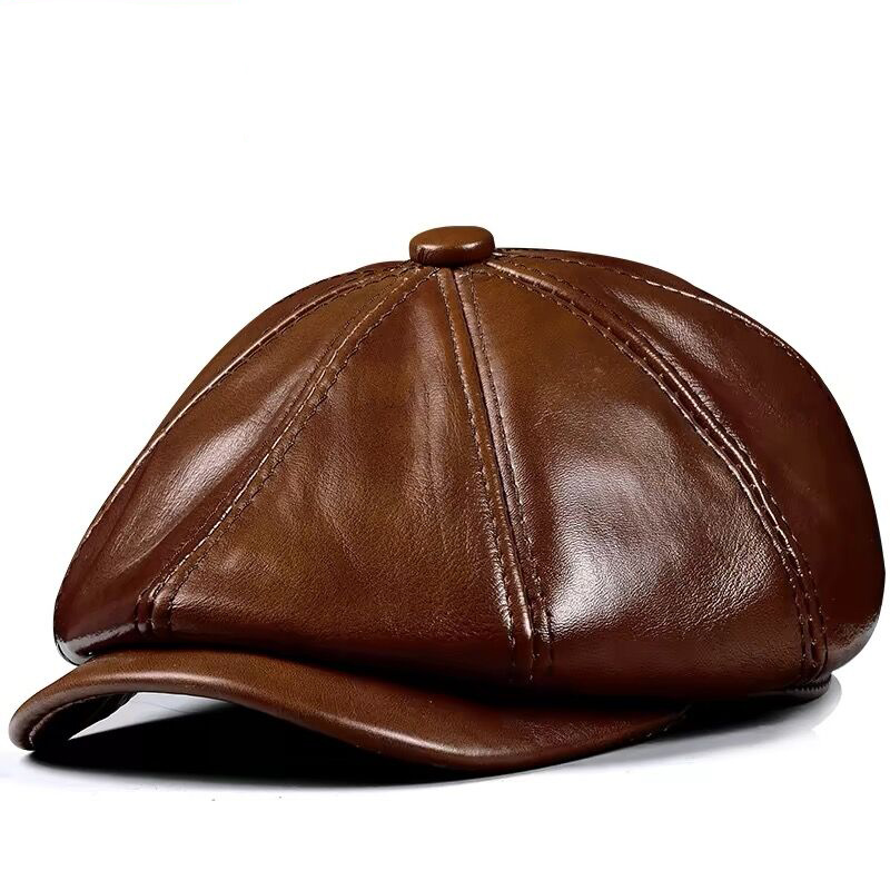Men Accessories Brands - Wiosna nowa czapka z prawdziwej skóry