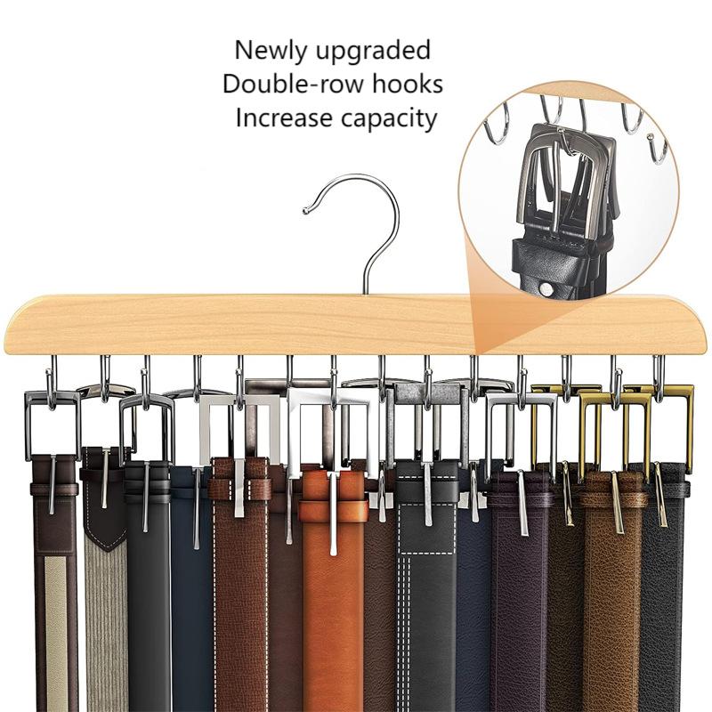 Men'S Accessories Wardrobe - Drewniany wieszak na paski Wieszaki do