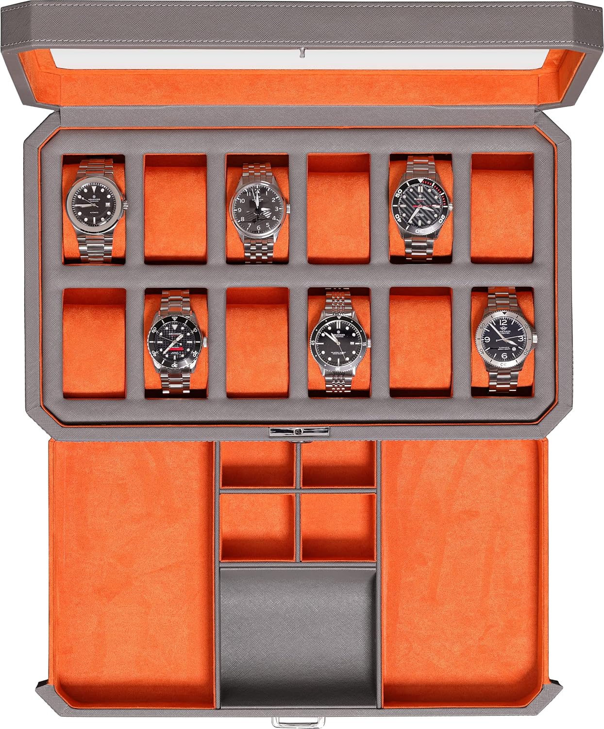 Skórzane pudełko na 12 zegarkó – Men'S Accessories Display recenzja i cena