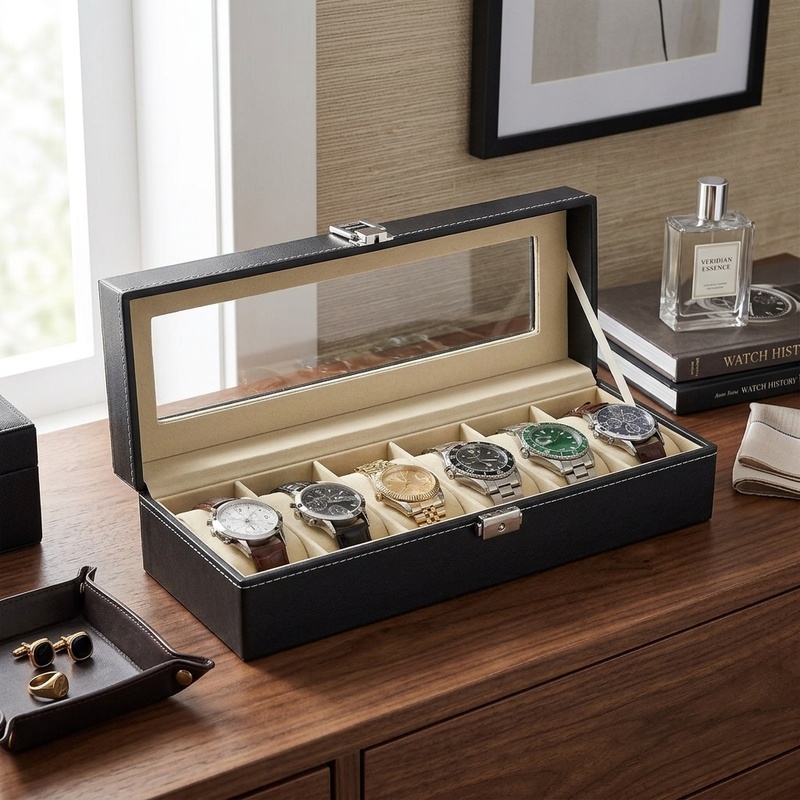 Pudełko na zegarki z ekoskóry  – Men Accessories Organiser recenzja i cena